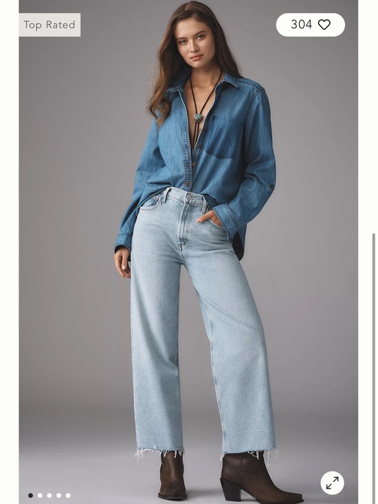 Agolde Denim - Agolde Wren Wide Leg Crop Denim Jean